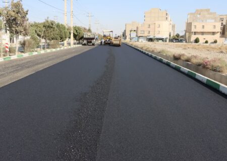 اجرای عملیات آسفالت مکانیزه در بلوار بسیج ماهدشت